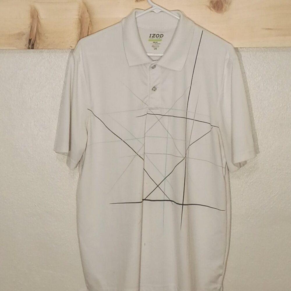 Men's Izod PerformX Golf Cool-fx Polo, White/Black, Size L